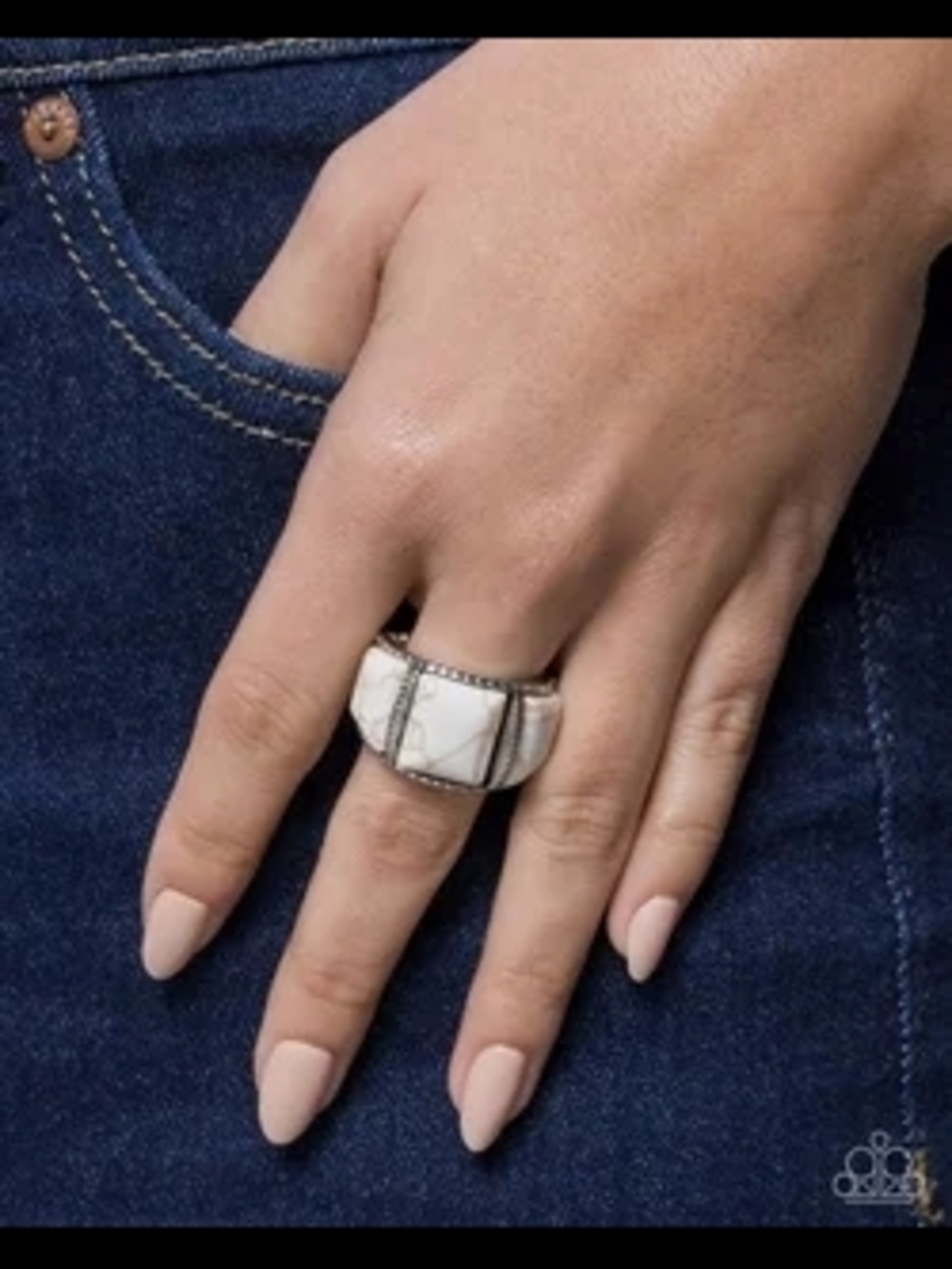 White Stone Statement Ring - Women Jewelry
